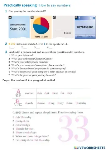 Different numbers in English