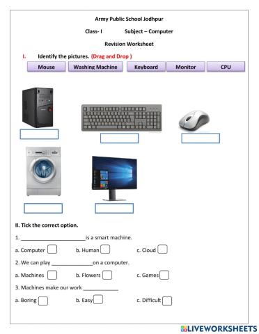 Computer Revision Worksheet