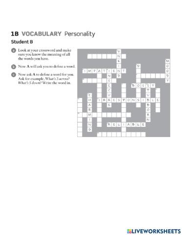 Vocabulary - Personality