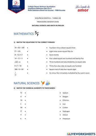Natural sciences and English