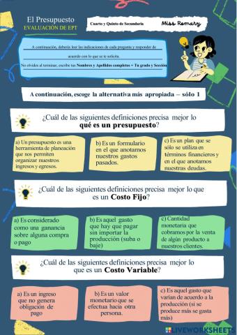 EV. PRESUPUESTO SAHUMADOR 4to. D