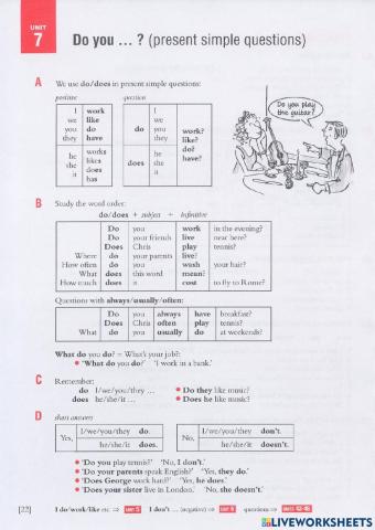 Simple present questions