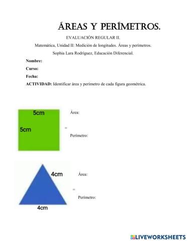 Áreas y perímetros