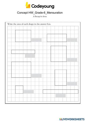 A Recap to Area Concept HW