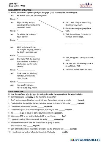 Quiz unit 8 - uoe - Wider World 3