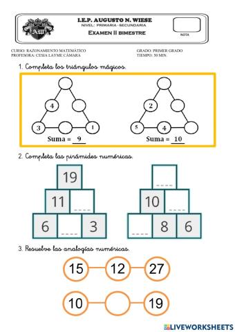 Evaluación ii bimestre