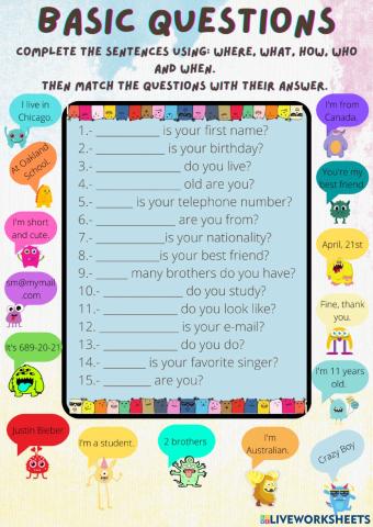 6th grade Basic Questions and Answers