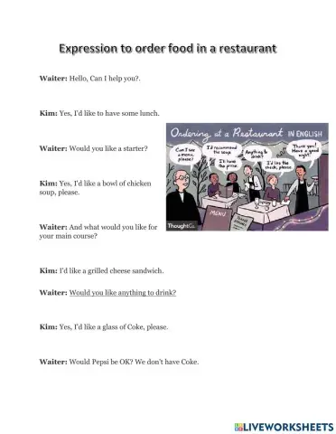 Eexpresions to order food