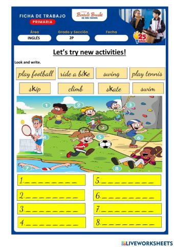 Let's try new activities!