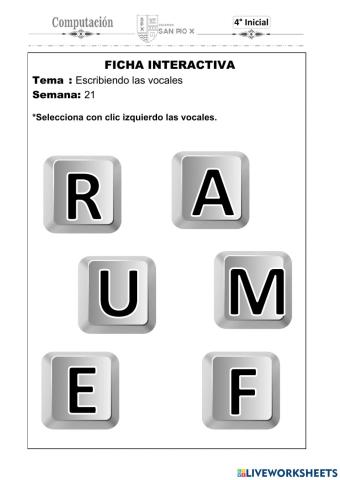 Escribiendo las vocales