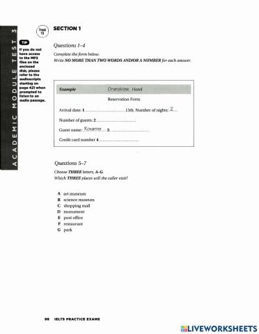 Ielts listening test 3