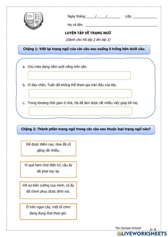 Ôn tập trạng ngữ