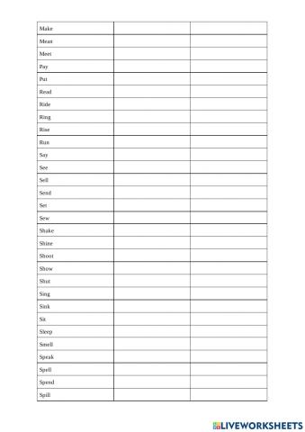 Irregular Verbs Part 2