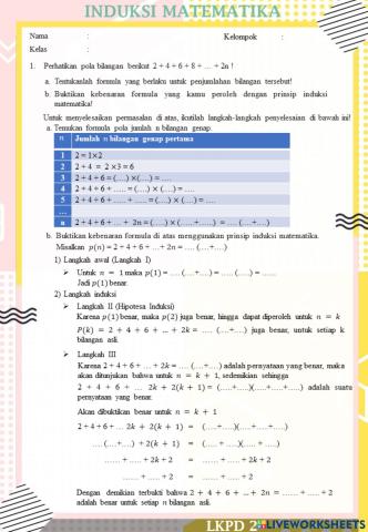 LKPD2-Pembuktian dengan induksi matematika