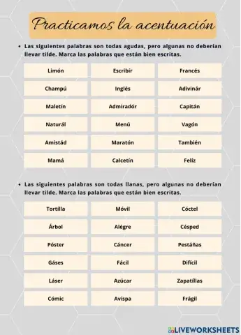 Practicamos la acentuación