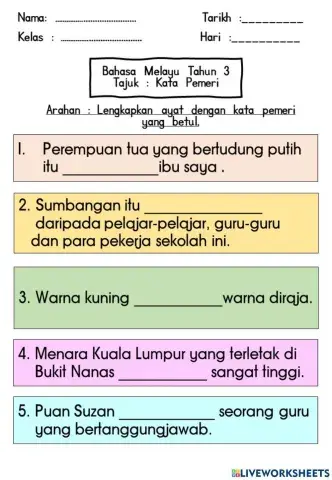 Kata Pemeri Tahun 3