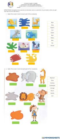 1st GRADE 2QUARTER PRE TEST