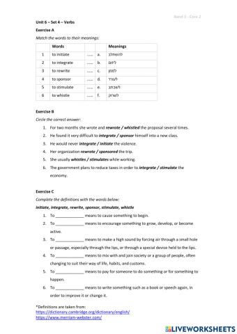 Band 3 (Core 2) - Unit 6 - Set 4