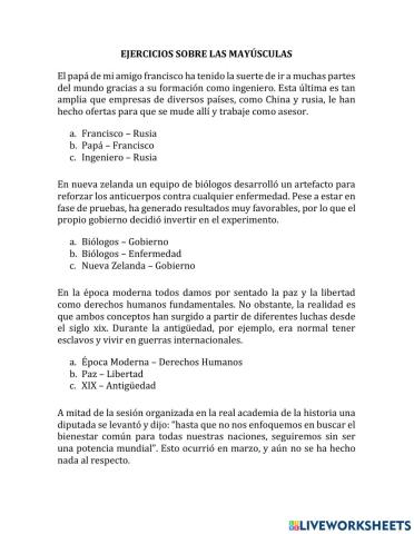 Uso de las mayúsculas