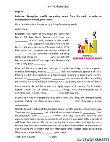 MONEY AND ENTREPRENEURS. 