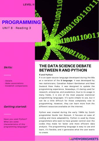 CYCLE 2 - UNIT 8 - READING 3: The data science debate between R and Python