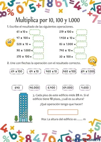 Multiplicación por la unidad seguida de ceros