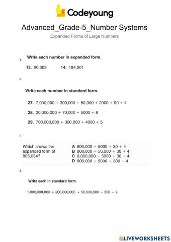 Advanced-Expanded Forms of Large Numbers