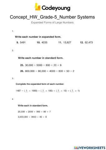 Concept-HW-Expanded Forms of Large Numbers