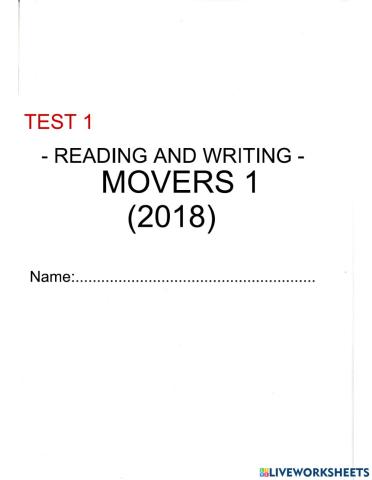 Movers 1 (2018) - Test 1 - Reading and writing (2)