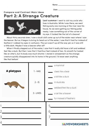 platypus exercise