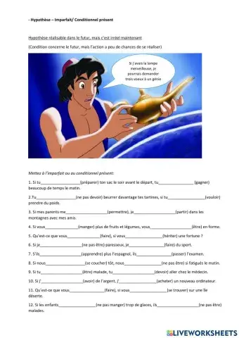Hypothèse – Imparfait- Conditionnel présent