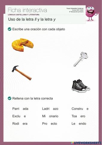 Uso de la letra ll y la letra y