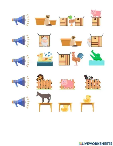 Preposition with farm animals