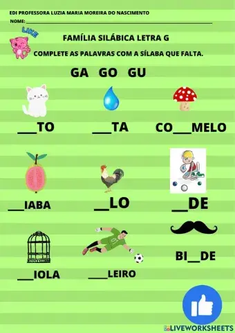 Relacionar sílaba-imagem