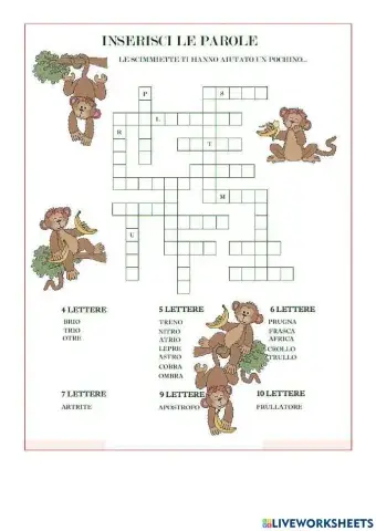 Cruciverba senza definizioni