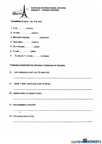 Unit 4 Review: Par Ici