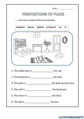 Prepositions of place