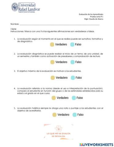 La evaluación