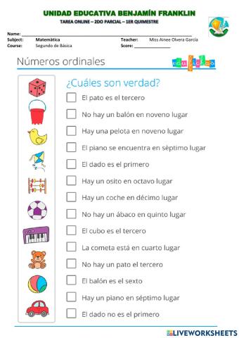 Numeros ordinales