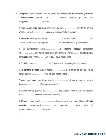 Indefinido irregulares