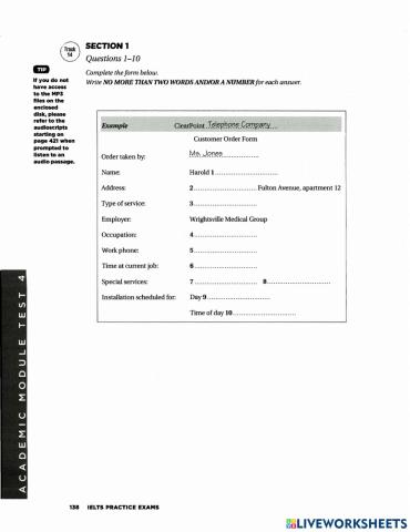 Ielts listening test 4
