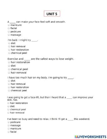 on tap cuoi ki 2.2 unit 5