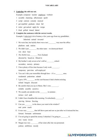 Vocabulary and Pronunciation Revision