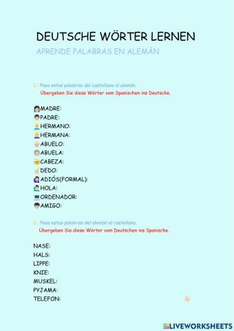 Aprende palabras en alemán