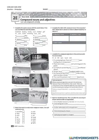 Compound adjectives and nouns