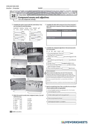 Compound adjectives and nouns