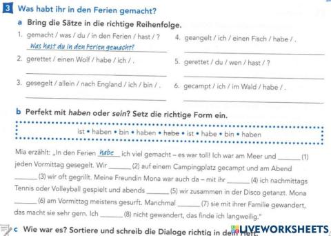 Was hast du in den Ferien gemacht