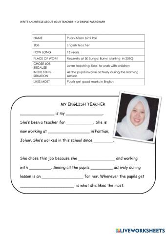 Article of my English teacher