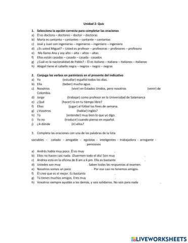 Evaluación Escrita Unidad 2