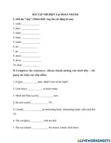 Thì hiện tại tiếp diễn